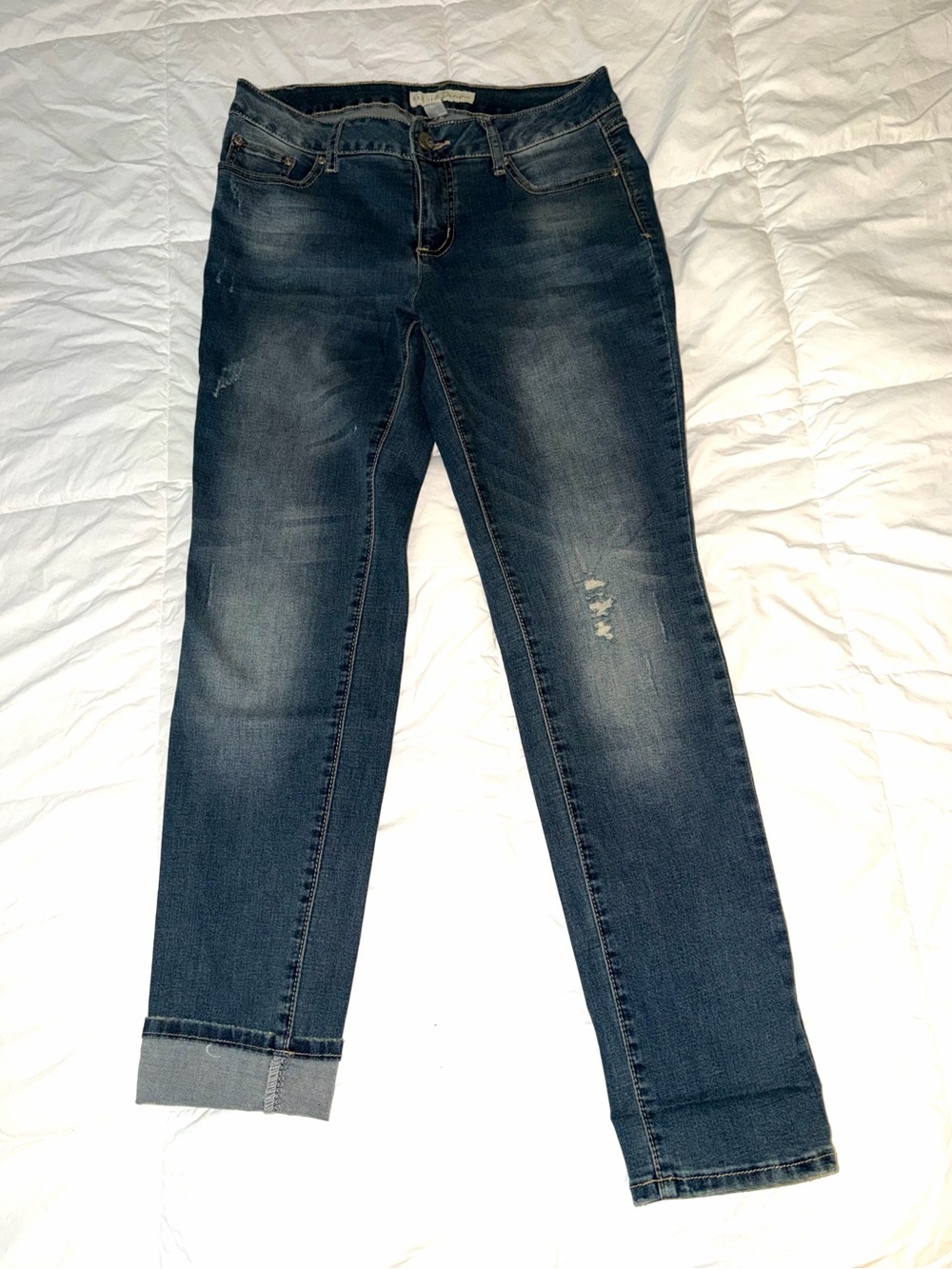 Women's Skinny Jeans in Dark Indigo Wash - Stretch Denim 8